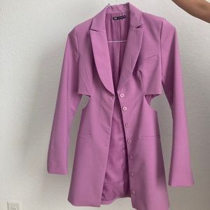 Purple fitted blazer dress
